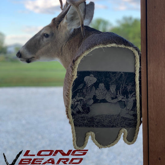 Trophy Deer Mount Leather Photo Printed for Buck Mount