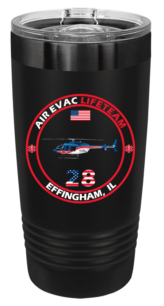 Air Evac 20 oz Black Tumbler with Circle Design