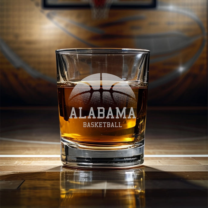 Alabama Basketball Whiskey Glass