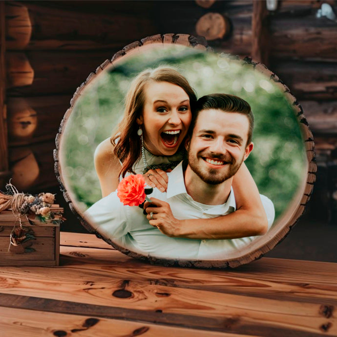 Custom Photo Printed on Rustic Wood Oval