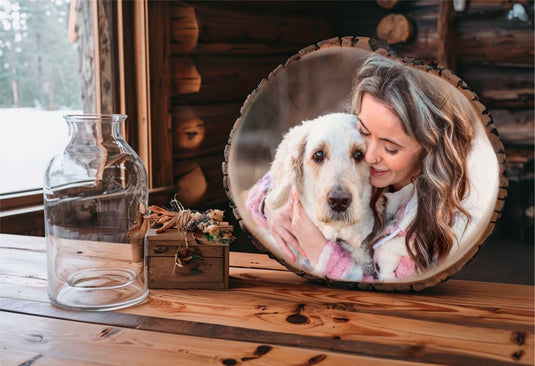 Custom Photo Printed on Rustic Wood Oval