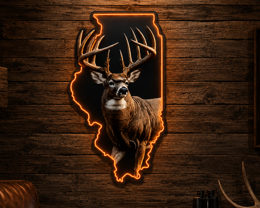 State Shaped Whitetail LED Sign