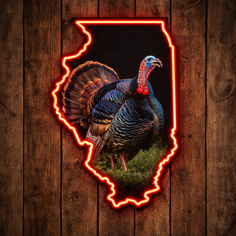 Load image into Gallery viewer, State Shaped Turkey LED Sign

