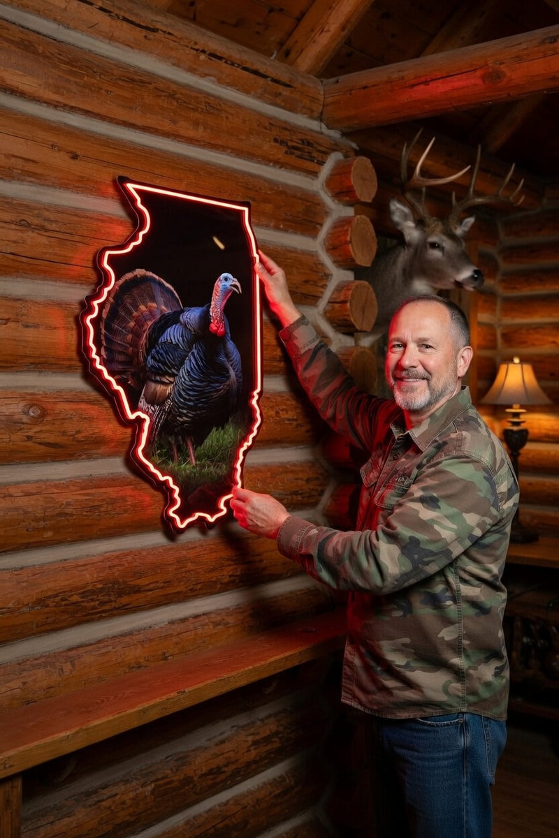 Load image into Gallery viewer, State Shaped Turkey LED Sign
