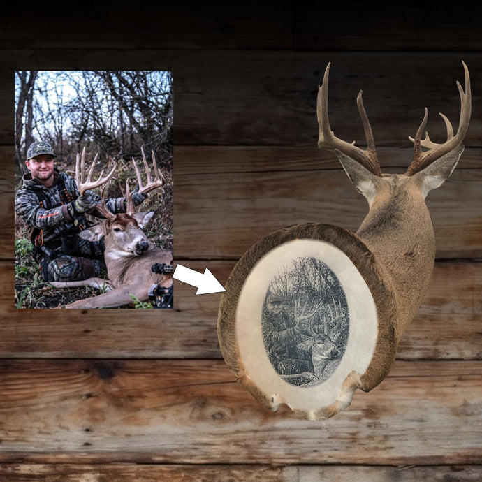 Trophy Deer Mount Leather Photo Printed for Buck Mount