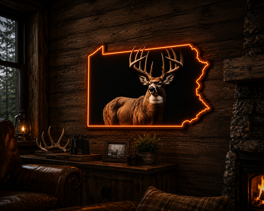 State Shaped Whitetail LED Sign