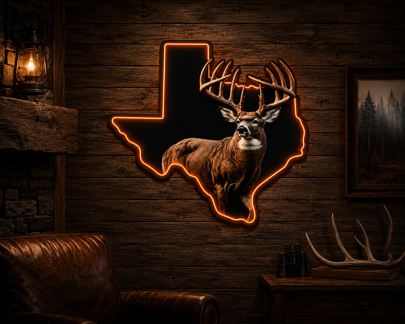 Load image into Gallery viewer, State Shaped Whitetail LED Sign
