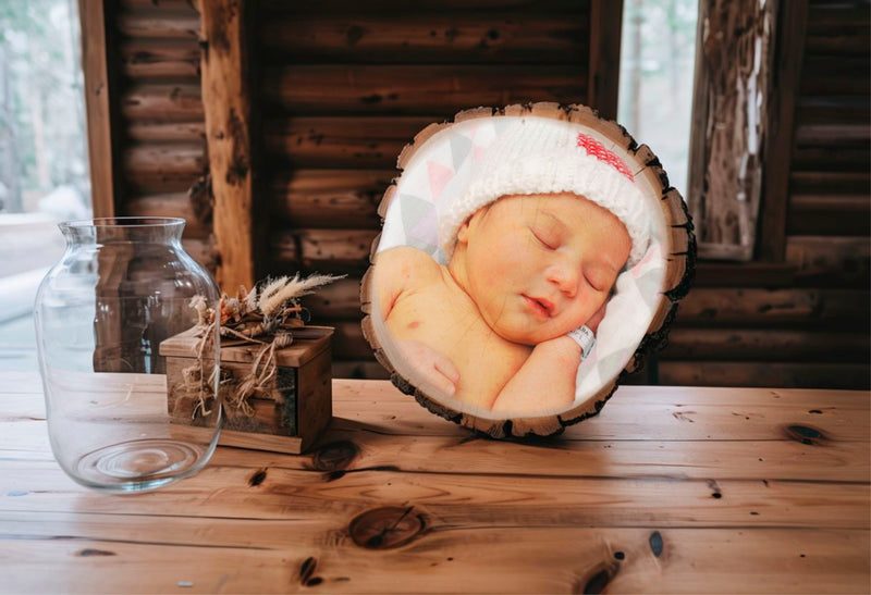 Load image into Gallery viewer, Custom Photo Printed on Rustic Wood Oval
