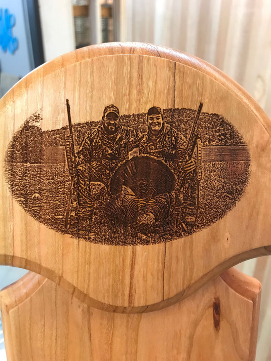 Personalized Laser Engraved Turkey Hunting Photo *Turkey Fan Mount* Hunting Photo